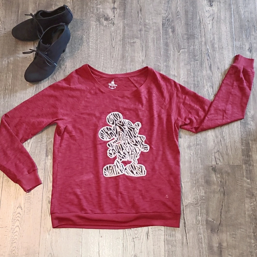 Disney Parks Sequin Mickey‎ Long Sleeve L